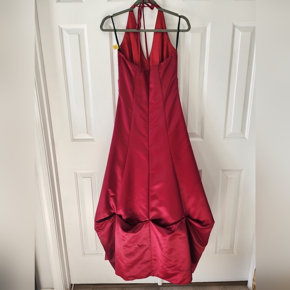 Maroon Burgundy Red Jessica McClintock Gunnie Sax Formal Prom Halter Dress 5/6 - Picture 2 of 4